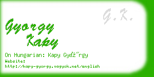 gyorgy kapy business card